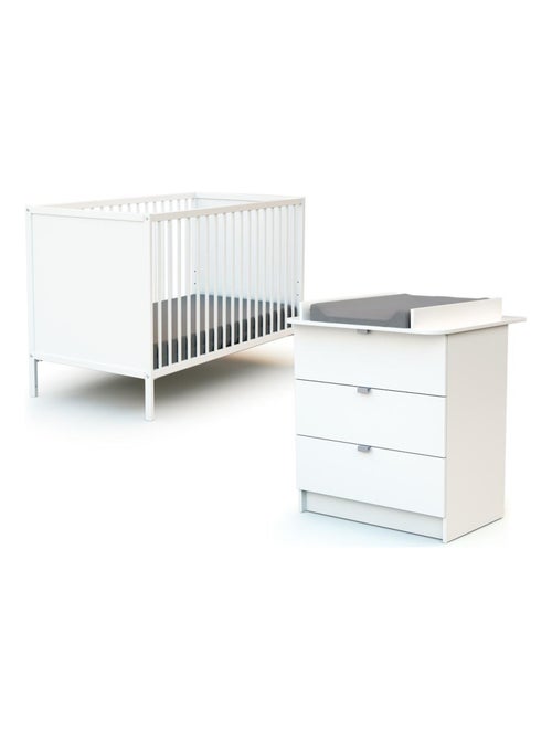 Webaby - cama de bebé e muda-fraldas de madeira branco alba - Kiabi Webaby - cama de bebé e muda-fraldas de madeira branco alba - Kiabi