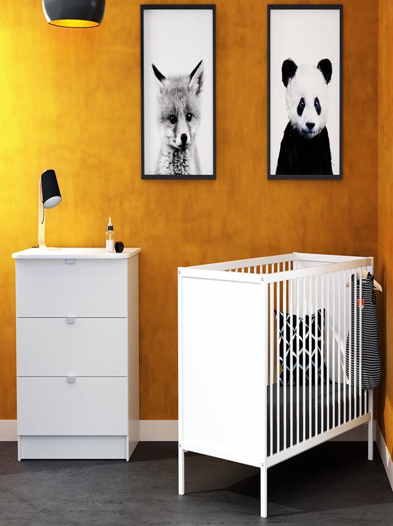 Webaby - cama de bebé e muda-fraldas de madeira branco alba Branco - Kiabi