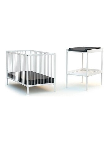 Webaby - cama de bebé e muda-fraldas de madeira branco milo