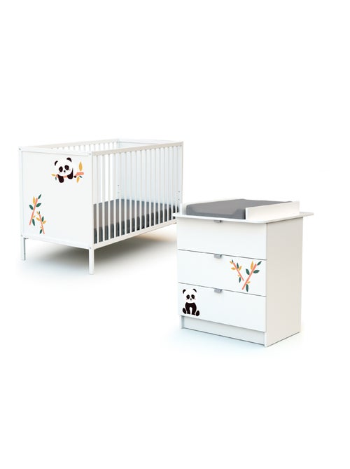 Webaby - cama de bebé e muda-fraldas panda de madeira branco alba - Kiabi Webaby - cama de bebé e muda-fraldas panda de madeira branco alba - Kiabi