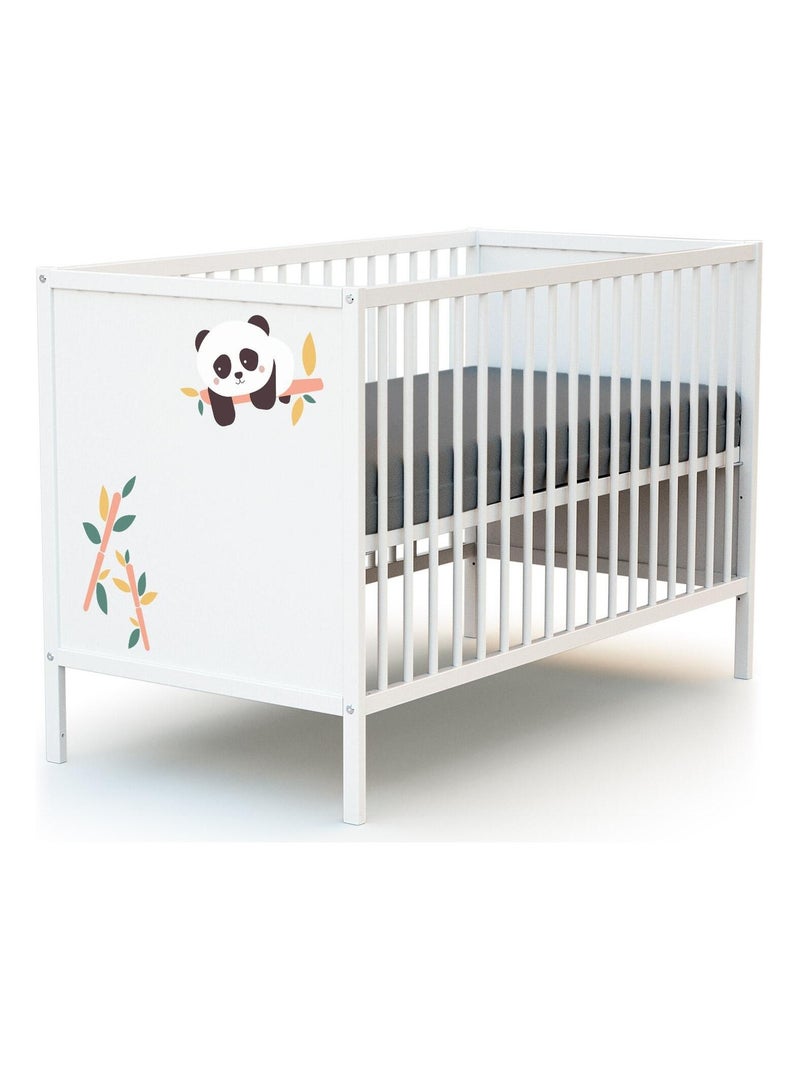 Webaby - cama de bebe renard de madeira branco 60 x 120 cm alba Branco Laranja - Kiabi