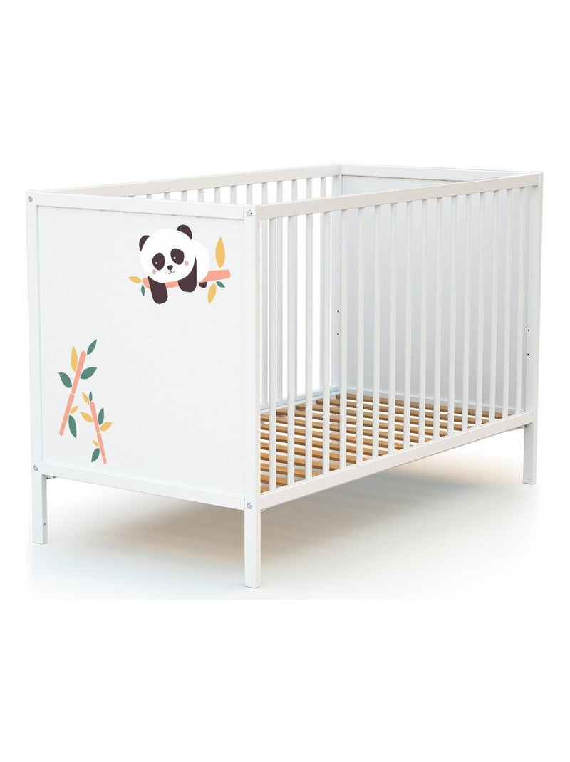 Webaby - cama de bebe renard de madeira branco 60 x 120 cm alba Branco Laranja - Kiabi