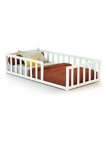 Webaby - cama de chão de madeira branco 70 x 140 cm kaïa