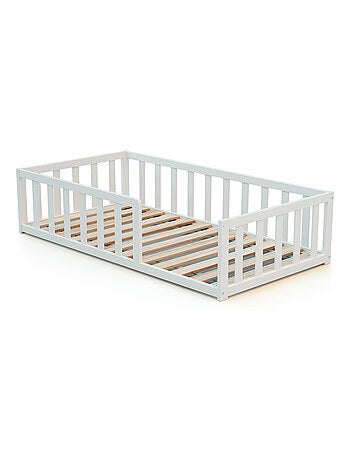 Webaby - cama de chão de madeira branco 70 x 140 cm kaïa