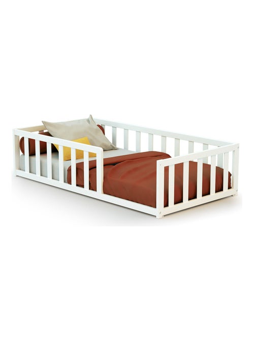 Webaby - cama de chão de madeira branco 70 x 140 cm kaïa - Kiabi Webaby - cama de chão de madeira branco 70 x 140 cm kaïa - Kiabi