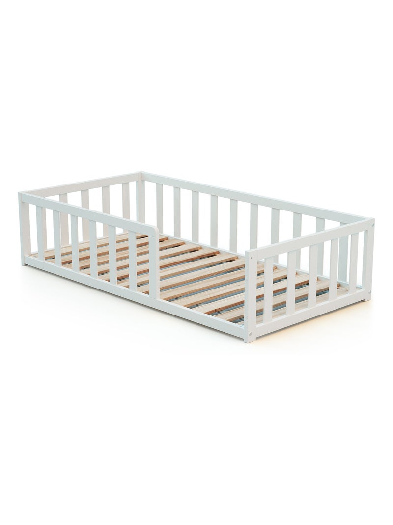 Webaby - cama de chão de madeira branco 70 x 140 cm kaïa Branco - Kiabi
