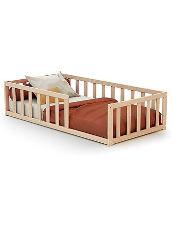 Webaby - cama de chão de madeira faia em bruto 70 x 140 cm kaïa