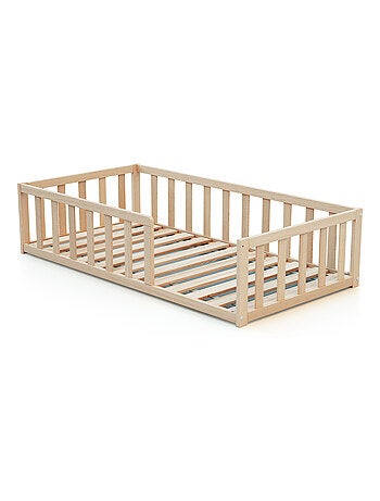 Webaby - cama de chão de madeira faia em bruto 70 x 140 cm kaïa