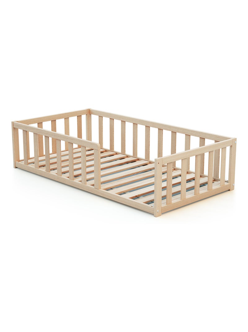 Webaby - cama de chão de madeira faia em bruto 70 x 140 cm kaïa Castanho-avelã - Kiabi