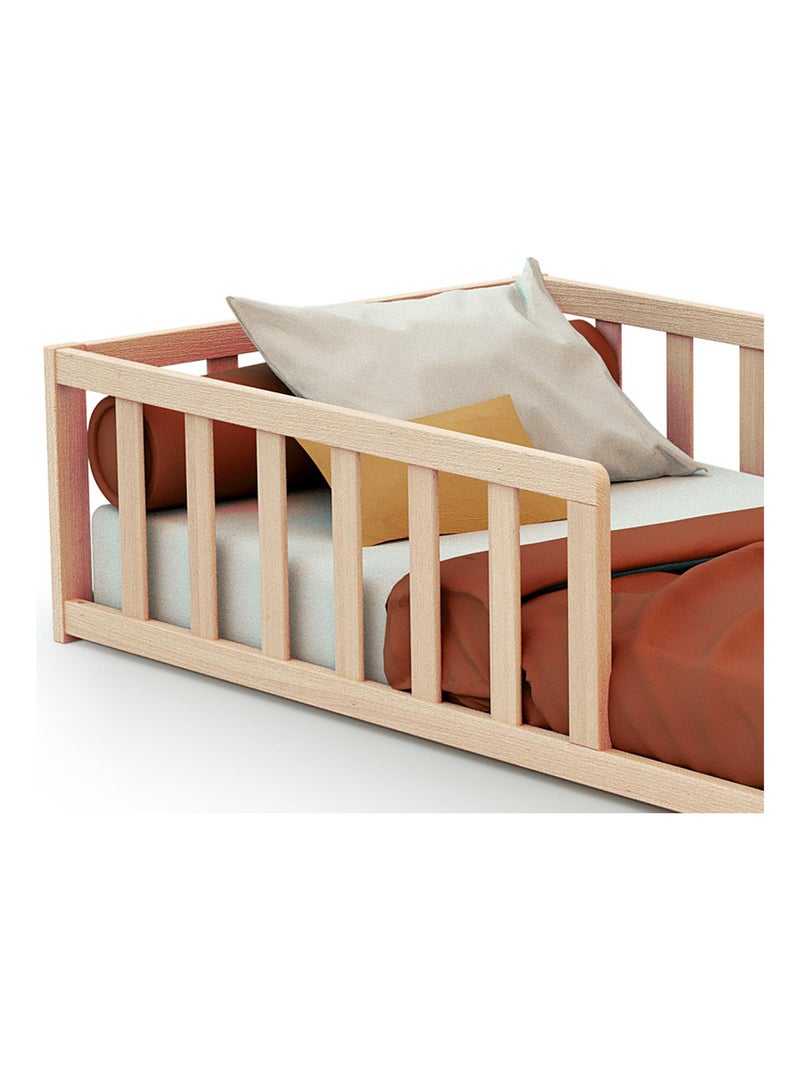 Webaby - cama de chão de madeira faia em bruto 70 x 140 cm kaïa Castanho-avelã - Kiabi