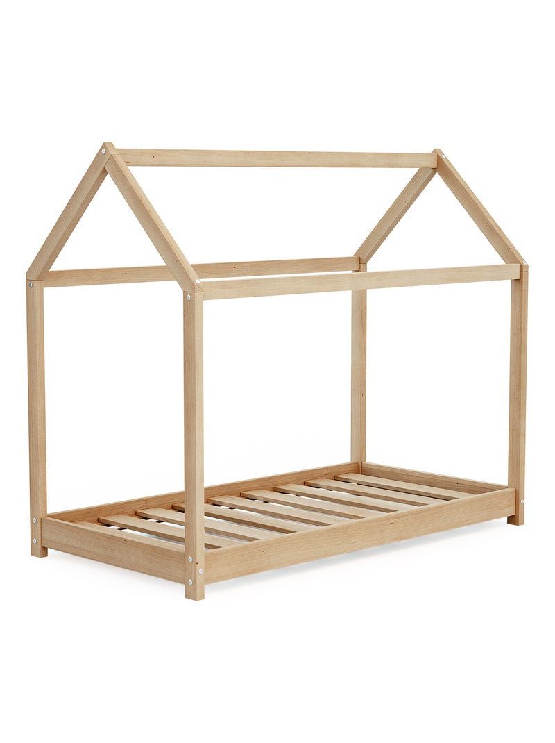 Webaby - cama infantil cabana de madeira 70 x 140 Castanho - Kiabi