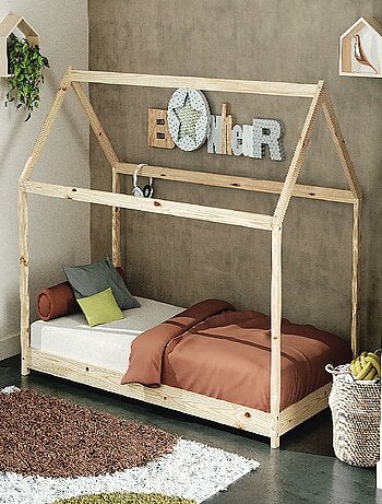 Webaby - cama infantil cabana de madeira 70 x 140
