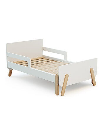 Webaby - cama infantil extensível de madeira 80x140-165-190 pirate - branco