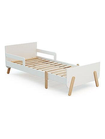 Webaby - cama infantil extensível de madeira 80x140-165-190 pirate - branco