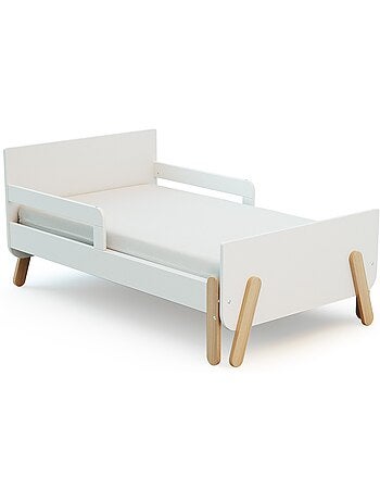 Webaby - cama infantil extensível de madeira 80x140-165-190 pirate - branco