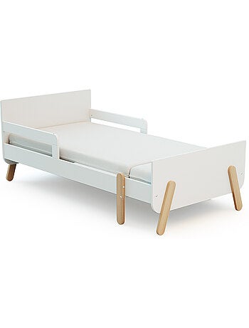 Webaby - cama infantil extensível de madeira 80x140-165-190 pirate com colchão - branco