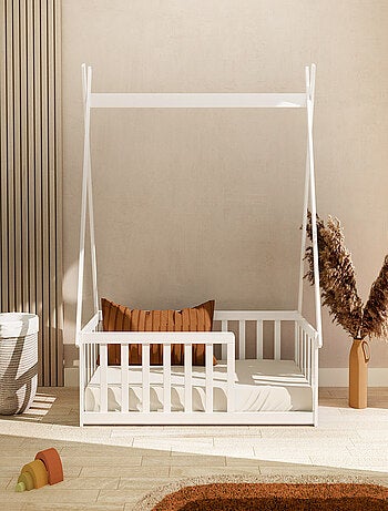 Webaby - cama tepee de madeira branco 70 x 140 cm