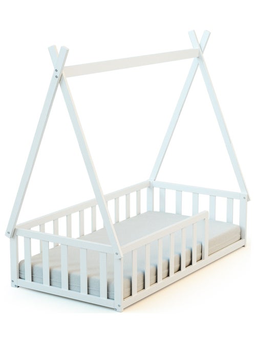 Webaby - cama tepee de madeira branco 70 x 140 cm - Kiabi Webaby - cama tepee de madeira branco 70 x 140 cm - Kiabi