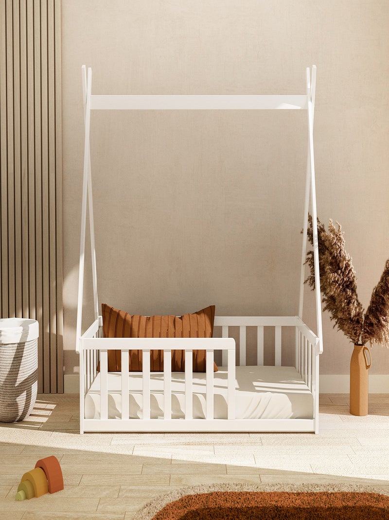 Webaby -  cama tepee de madeira branco 70 x 140 cm Branco - Kiabi