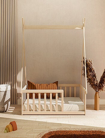 Webaby - cama tepee de madeira faia em bruto