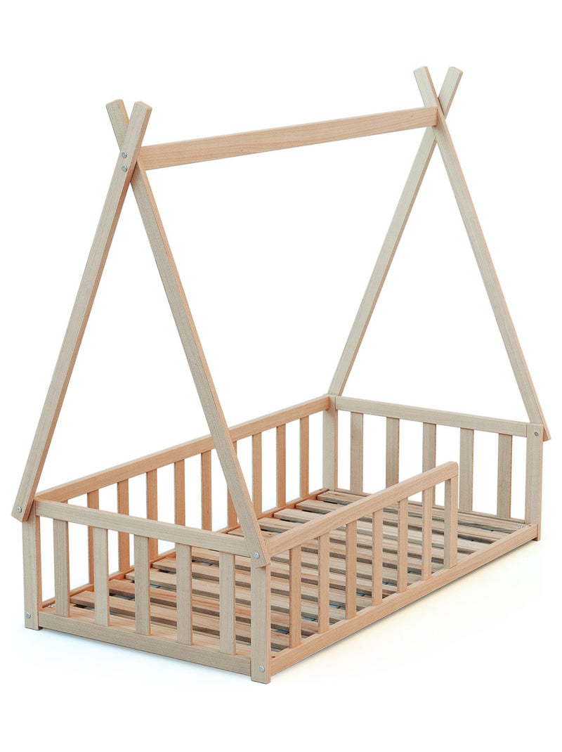 Webaby -  cama tepee de madeira faia em bruto Castanho-avelã - Kiabi
