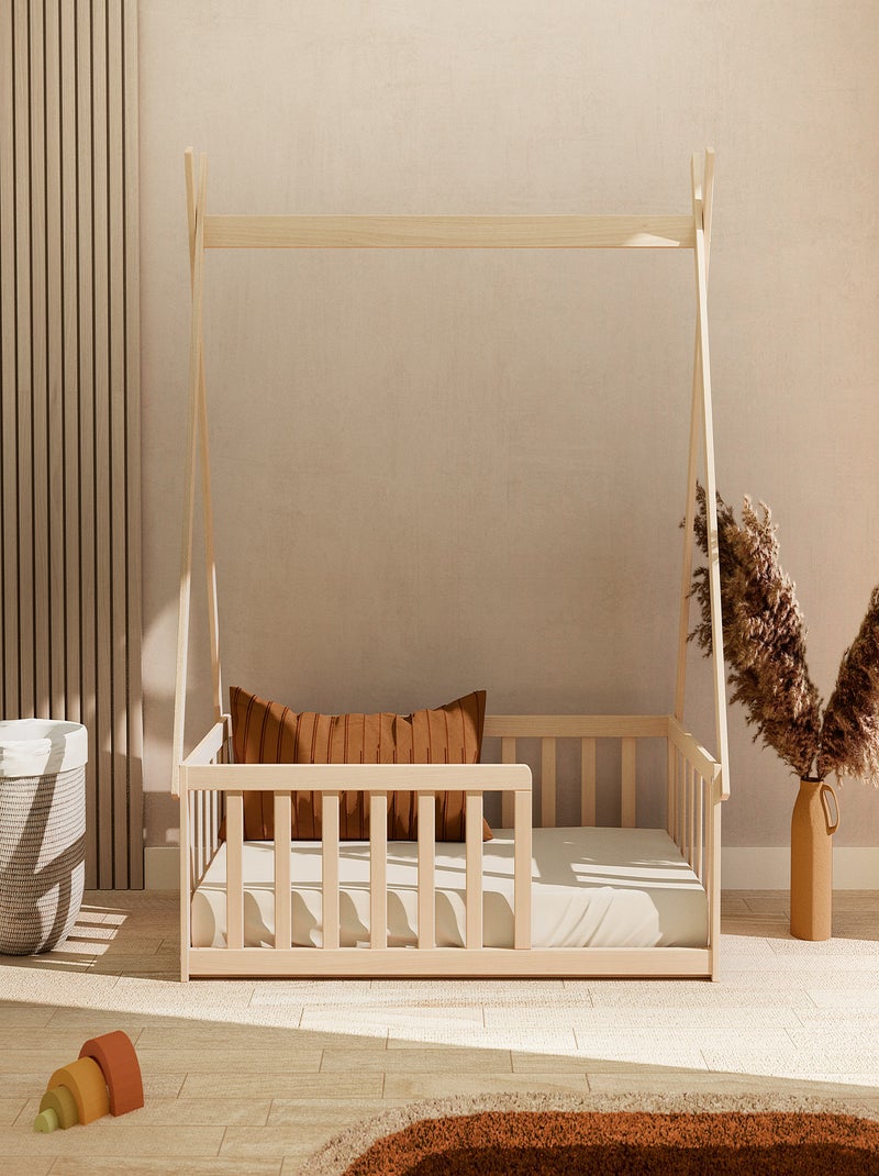 Webaby -  cama tepee de madeira faia em bruto Castanho-avelã - Kiabi