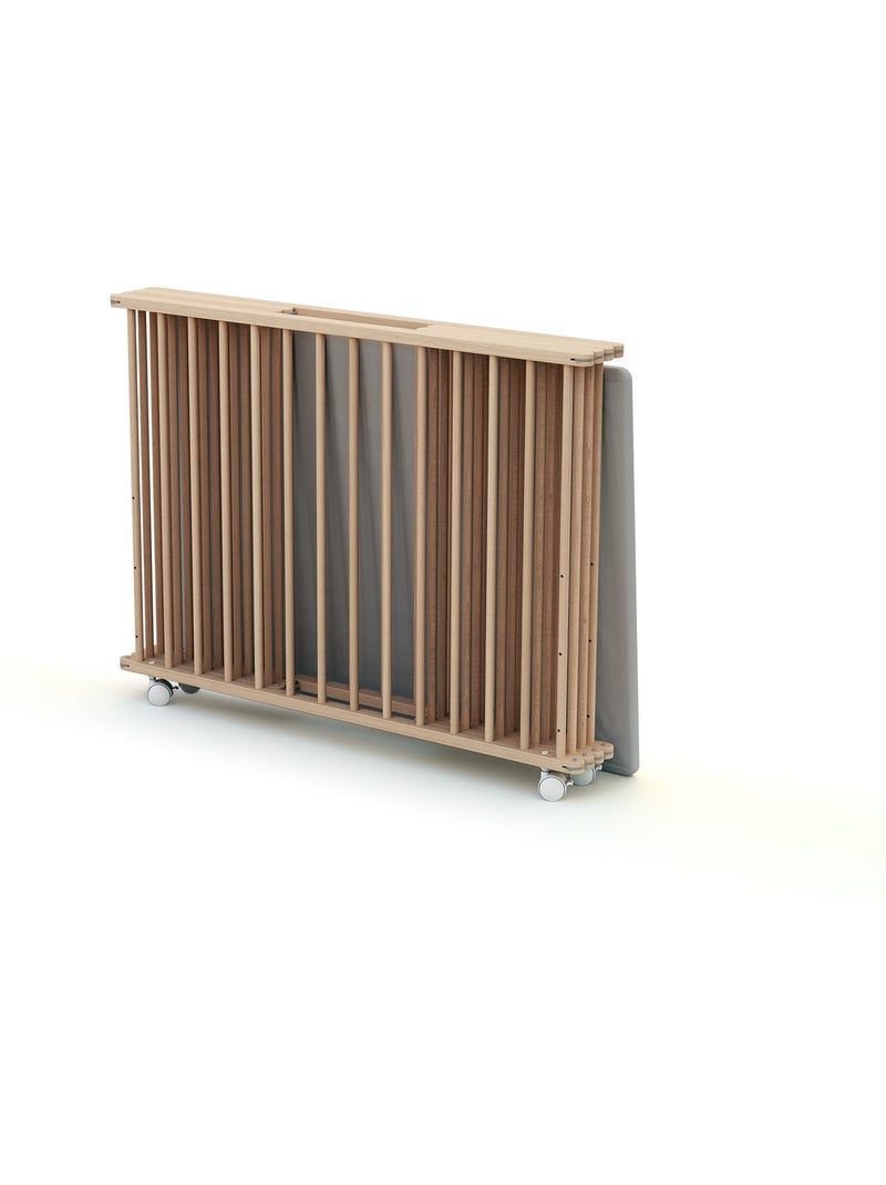 Webaby - cercadinho de bebê dobrável em madeira com rodas cali faia em bruto 70 x 100 cm Castanho-avelã - Kiabi