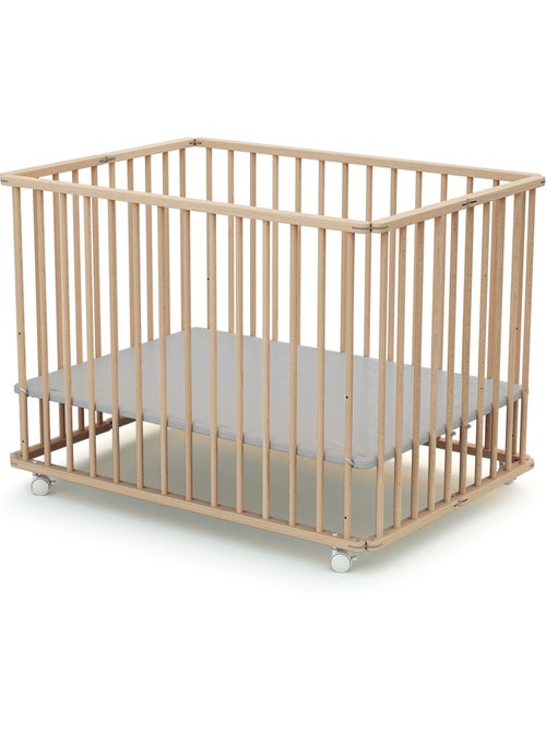 Webaby - cercadinho de bebê dobrável em madeira com rodas cali faia em bruto 70 x 100 cm - Kiabi Webaby - cercadinho de bebê dobrável em madeira com rodas cali faia em bruto 70 x 100 cm - Kiabi