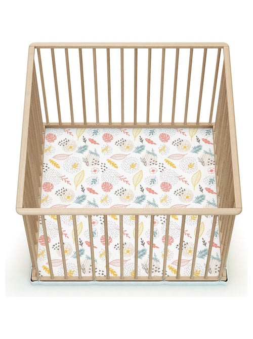 Webaby - cercadinho de bebê em madeira faia em bruto 100 x 100 cm cubo - Kiabi Webaby - cercadinho de bebê em madeira faia em bruto 100 x 100 cm cubo - Kiabi