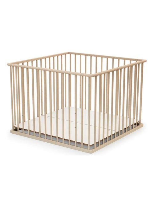Webaby - cercadinho de bebê em madeira faia em bruto 100 x 100 cm cubo - Kiabi Webaby - cercadinho de bebê em madeira faia em bruto 100 x 100 cm cubo - Kiabi
