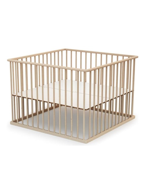 Webaby - cercadinho de bebê em madeira faia em bruto 100 x 100 cm cubo - Kiabi Webaby - cercadinho de bebê em madeira faia em bruto 100 x 100 cm cubo - Kiabi