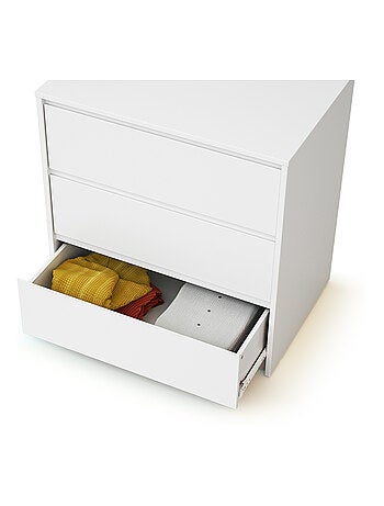 Webaby - cômoda bebê 3 gavetas de madeira uno - branco