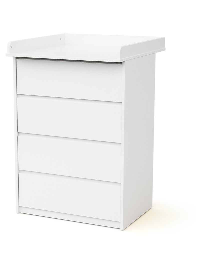 Webaby - cômoda bebê 4 gavetas e trocador de madeira 70 cm uno - branco Branco - Kiabi