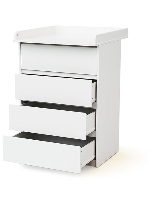 Webaby - cômoda bebê 4 gavetas e trocador de madeira 70 cm uno - branco - Kiabi Webaby - cômoda bebê 4 gavetas e trocador de madeira 70 cm uno - branco - Kiabi