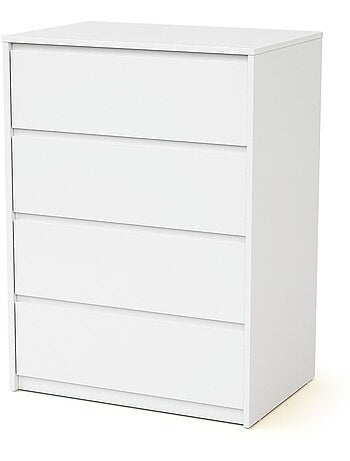 Webaby - cômoda bebê de madeira 4 gavetas uno - branco