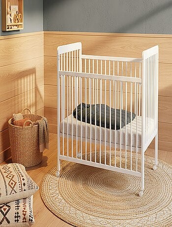 Webaby - cuna bebê con lateral deslizante madeira livo branco 60 x 120 cm