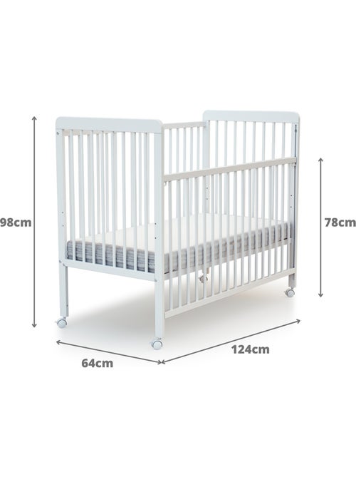 Webaby - cuna bebê con lateral deslizante madeira livo branco 60 x 120 cm - Kiabi Webaby - cuna bebê con lateral deslizante madeira livo branco 60 x 120 cm - Kiabi