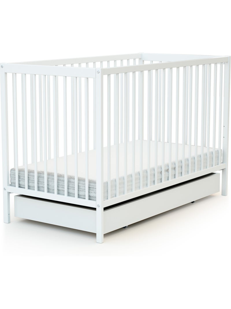 Webaby - gaveta de cama bebê 60 x 120 cm rolo de madeira branco Branco - Kiabi