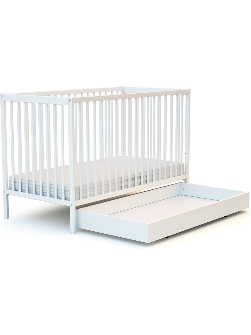 Webaby - gaveta de cama bebê 60 x 120 cm rolo de madeira branco Branco - Kiabi