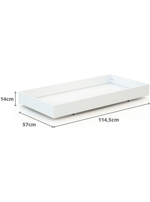Webaby - gaveta de cama bebê 60 x 120 cm rolo de madeira branco - Kiabi