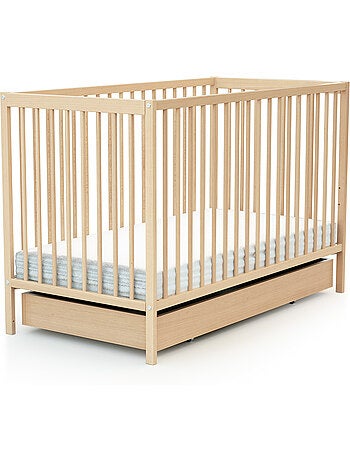 Webaby - gaveta de cama bebê 60 x 120 cm rolo de madeira faia envernizada