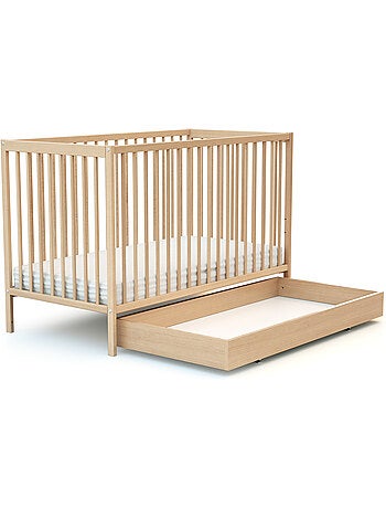 Webaby - gaveta de cama bebê 60 x 120 cm rolo de madeira faia envernizada