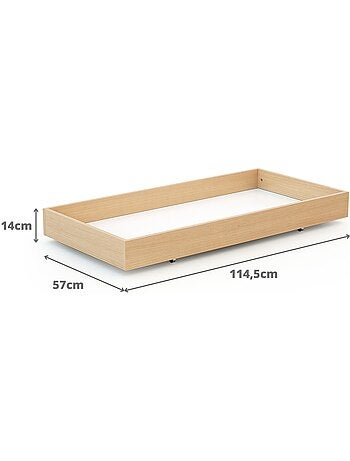 Webaby - gaveta de cama bebê 60 x 120 cm rolo de madeira faia envernizada