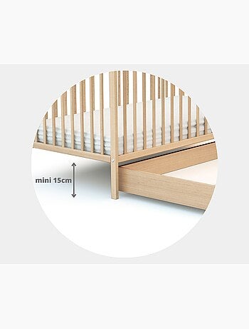 Webaby - gaveta de cama bebê 60 x 120 cm rolo de madeira faia envernizada