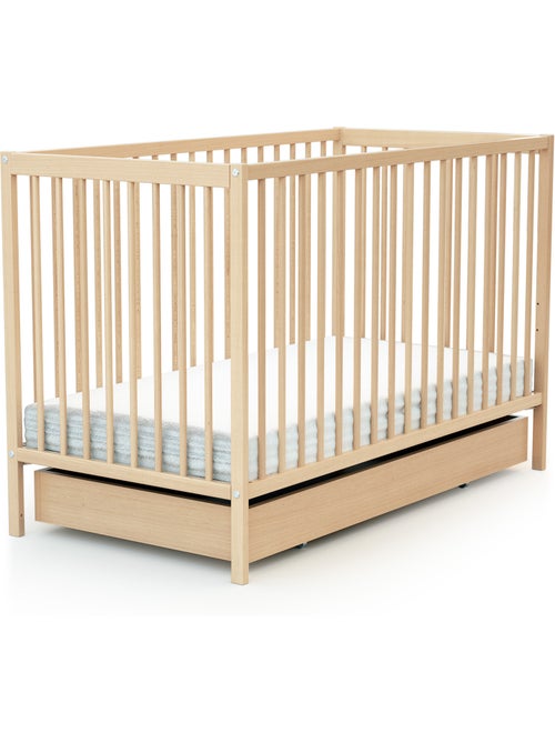 Webaby - gaveta de cama bebê 60 x 120 cm rolo de madeira faia envernizada - Kiabi Webaby - gaveta de cama bebê 60 x 120 cm rolo de madeira faia envernizada - Kiabi