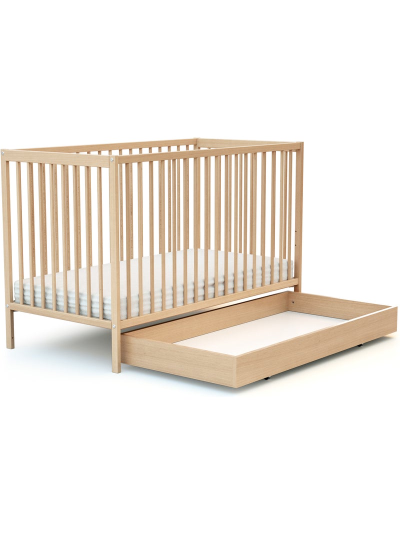 Webaby - gaveta de cama bebê 60 x 120 cm rolo de madeira faia envernizada Bege claro - Kiabi