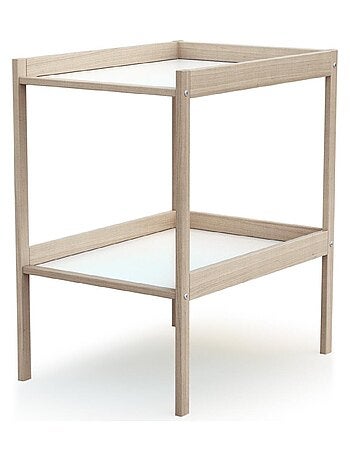Webaby - mesa muda-fraldas com 1 prateleira milo de madeira faia em bruto