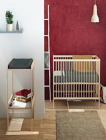 Webaby - mesa muda-fraldas com 1 prateleira milo de madeira faia em bruto