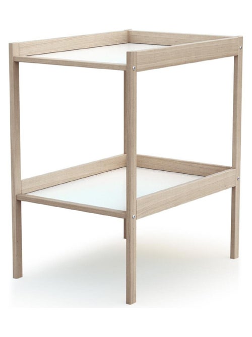Webaby - mesa muda-fraldas com 1 prateleira milo de madeira faia em bruto - Kiabi Webaby - mesa muda-fraldas com 1 prateleira milo de madeira faia em bruto - Kiabi