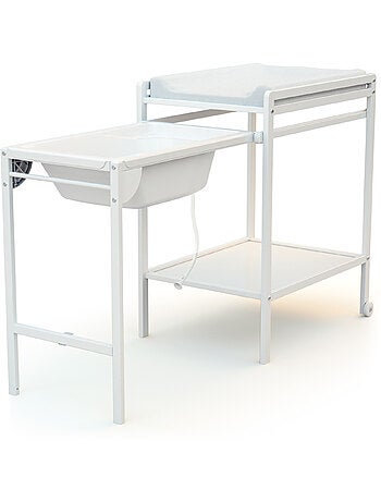 Webaby - mesa muda-fraldas com banheira lilo de madeira branco